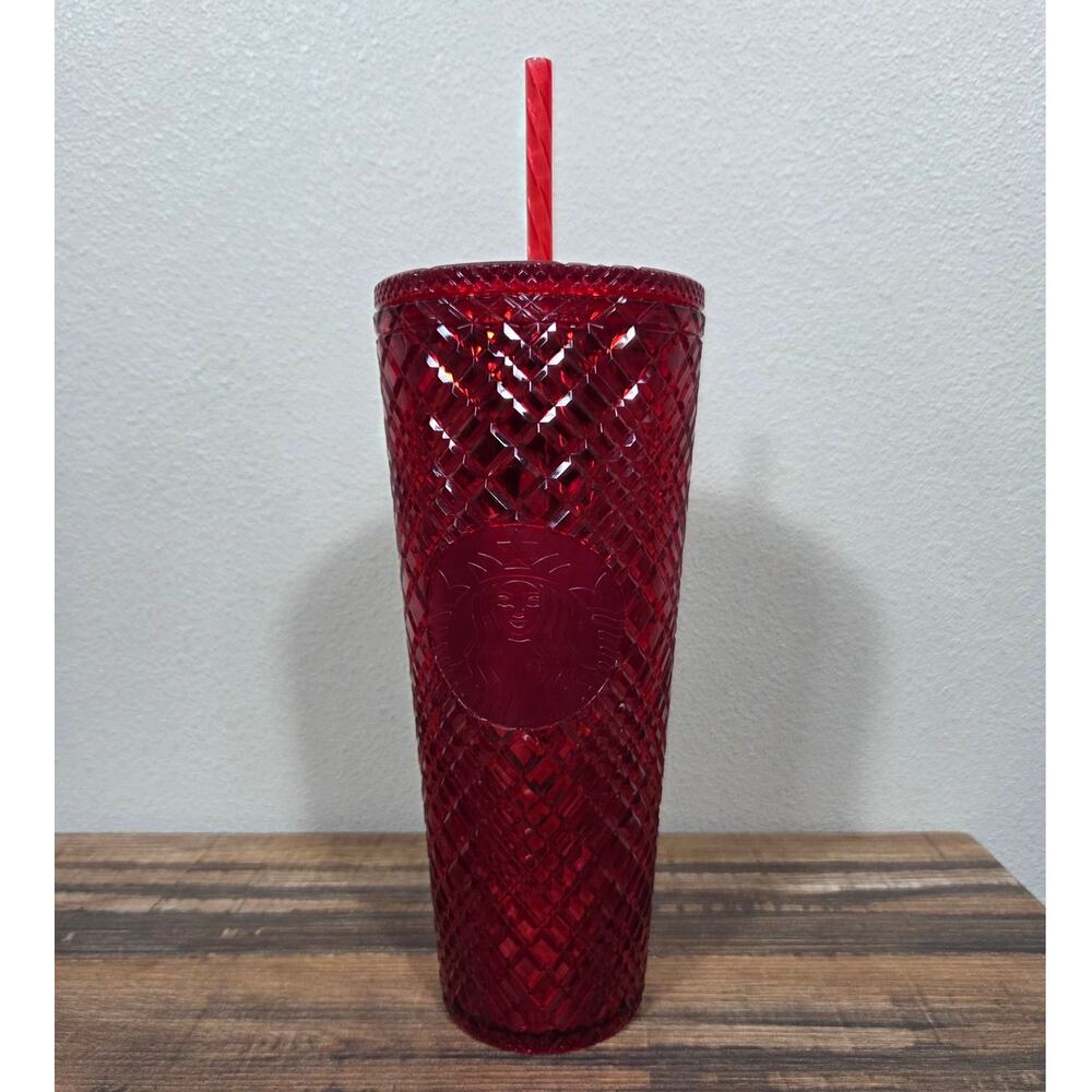 Starbucks 2021 Holiday Red Jeweled 24oz Tumbler
